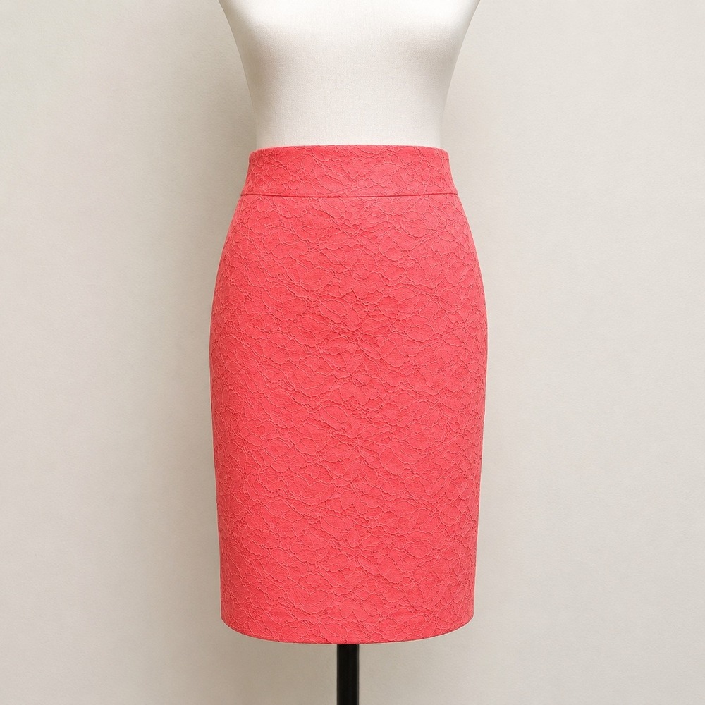 Banana Republic‎ Lace Pencil Skirt Pink Heliconia Floral NWT Women’s Size 8